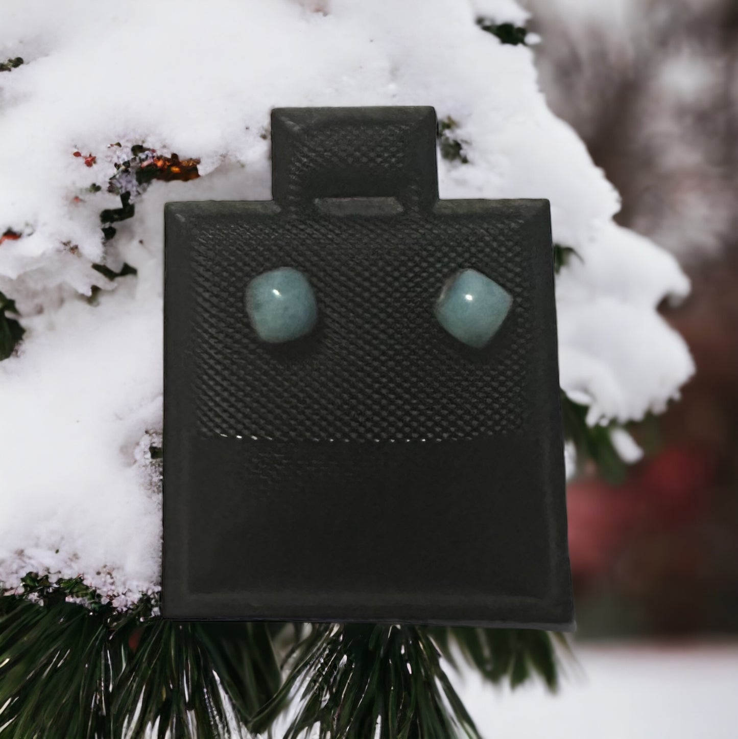 Stud larimar earrings