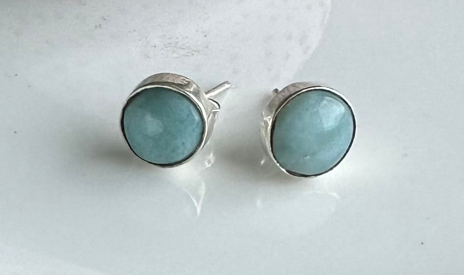 Stud larimar earrings