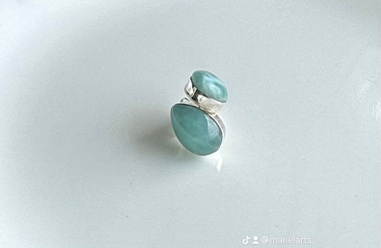 Stud larimar earrings