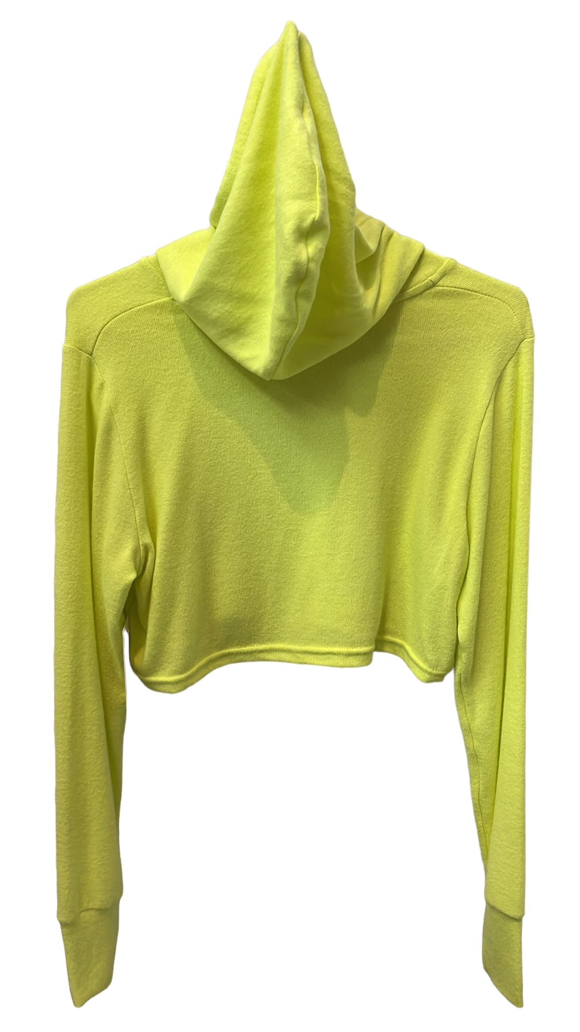 Drawstring Hooded Crop Sweatshirt solid color