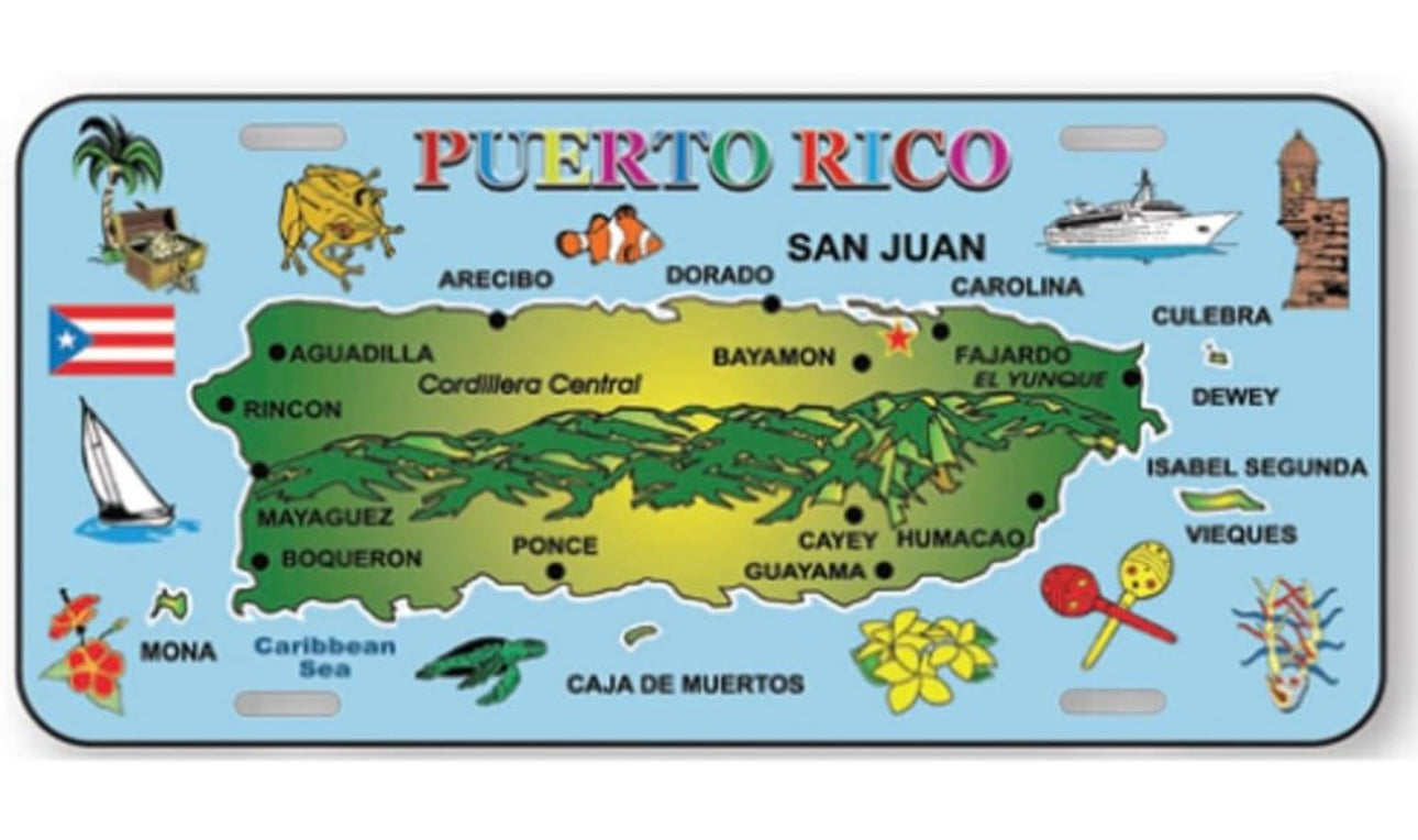 Puerto Rico souvenirs license plates