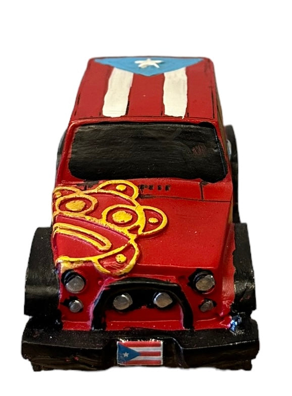 Puerto Rico Flag Jeep Figurine