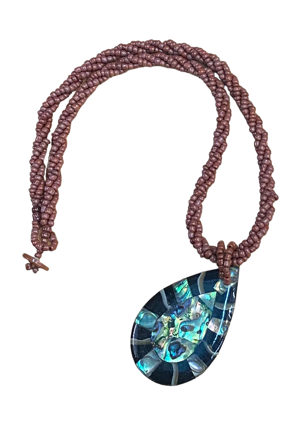 Beads shell necklace brown