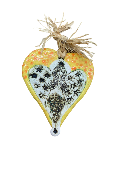 Handmade Ceramic heart Angel