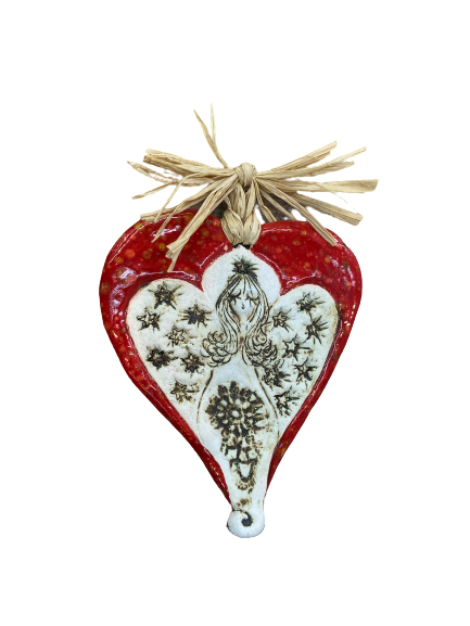 Handmade Ceramic heart Angel