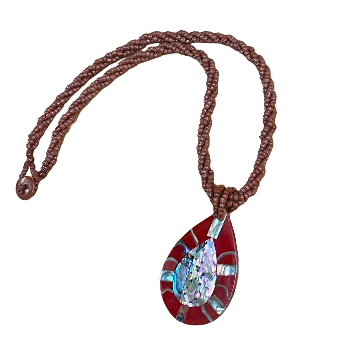 Beads shell necklace brown