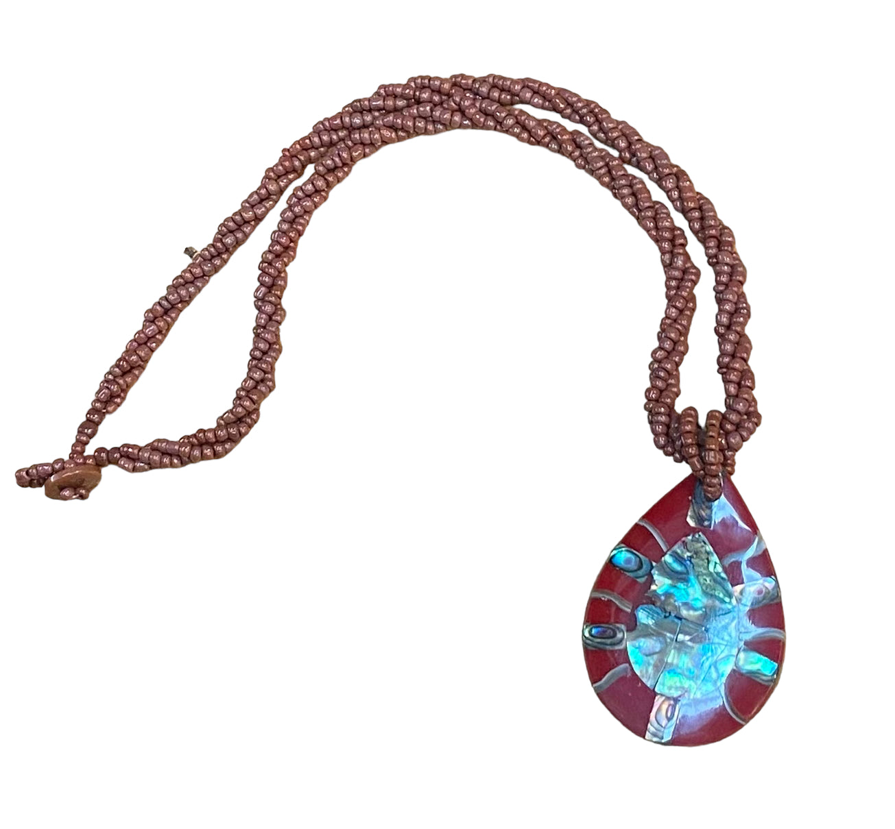 Beads shell necklace brown