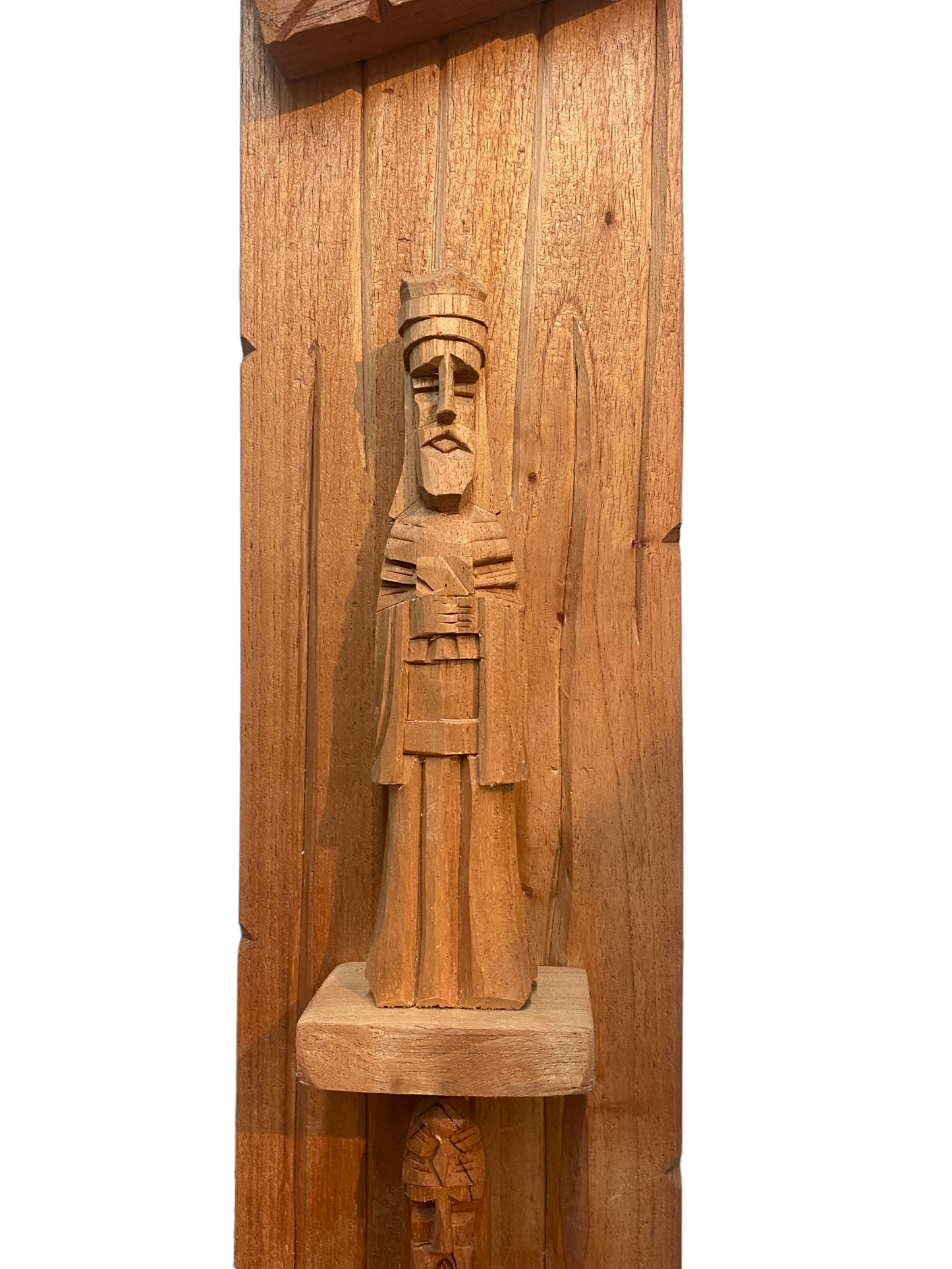 Wooden carved three kings totem