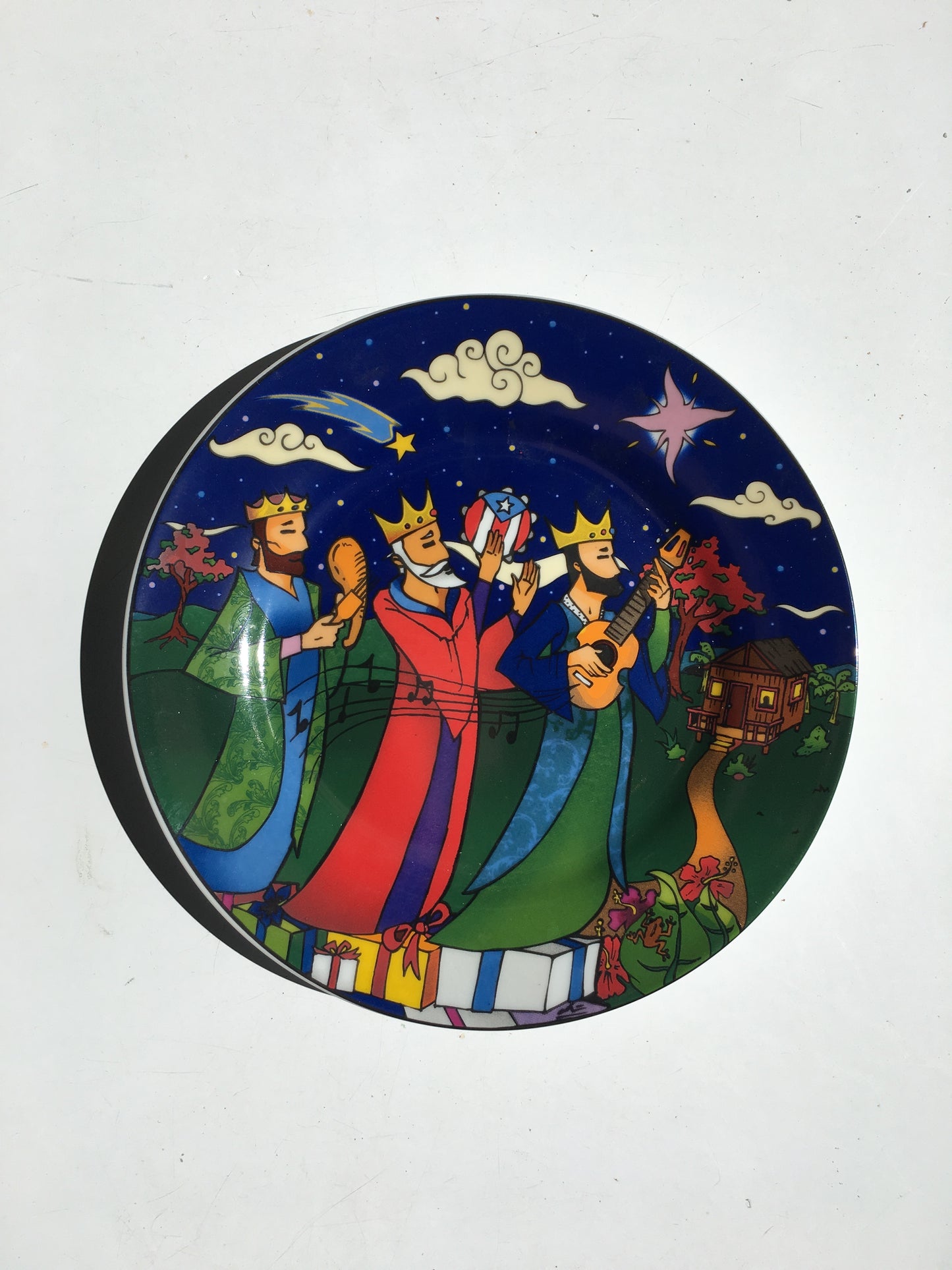 Three king blue plate