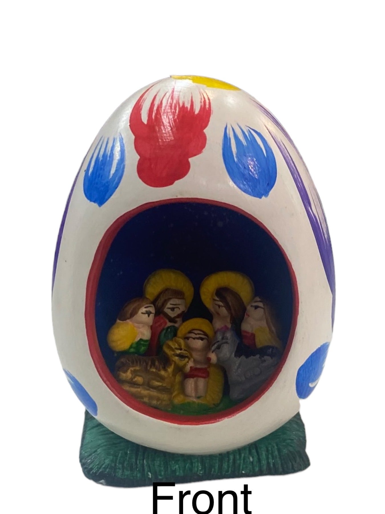 Sitting egg nativity ornament