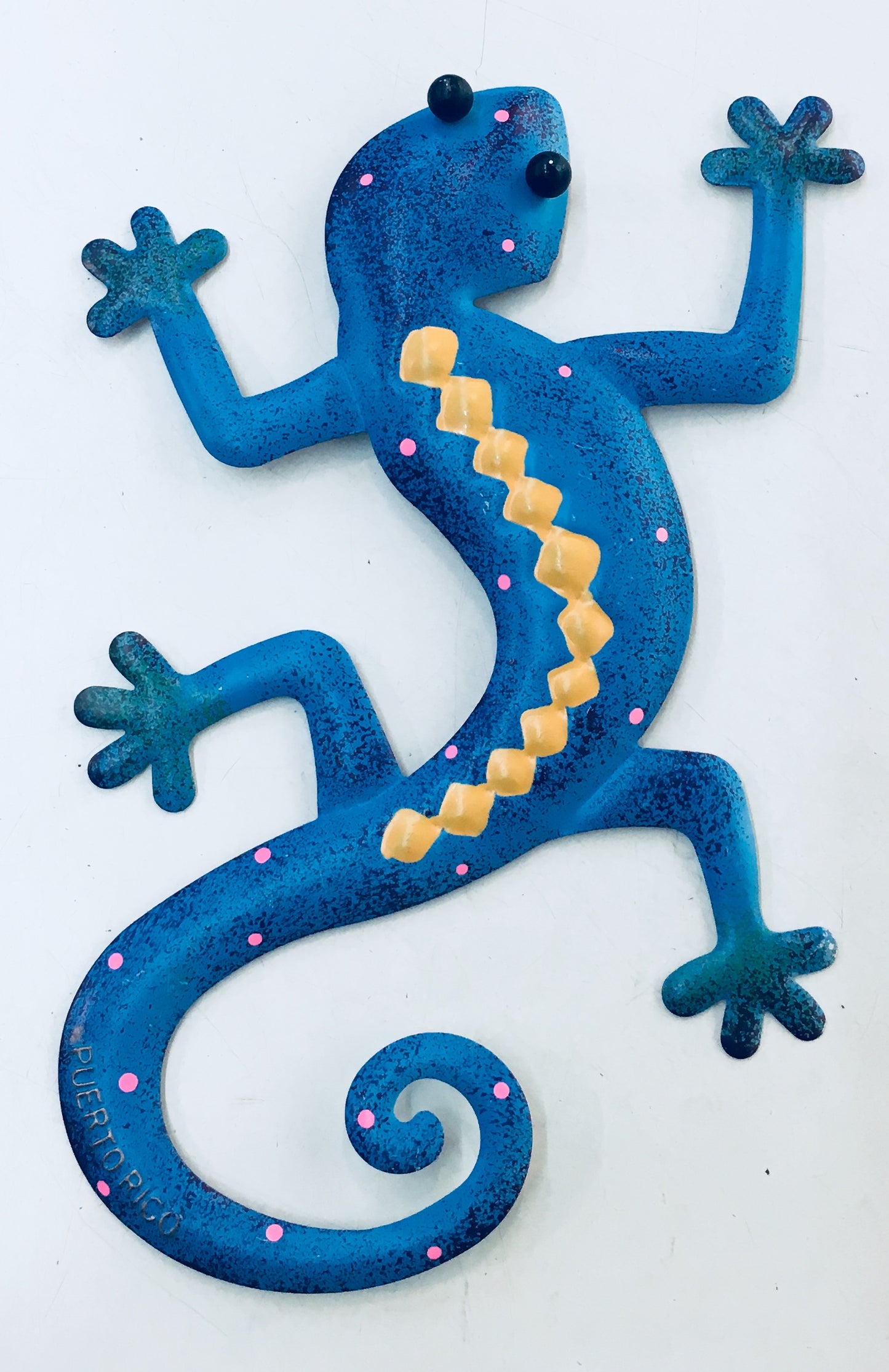Painted Metal Gecko Wall Hanging