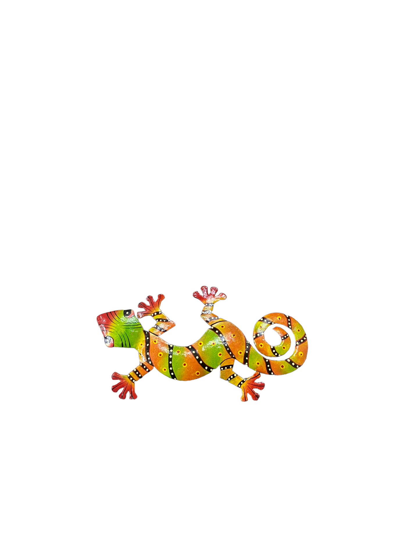 Painted Metal Gecko Wall Hanging