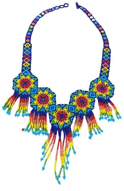 Huicholes necklaces 5 Flowers