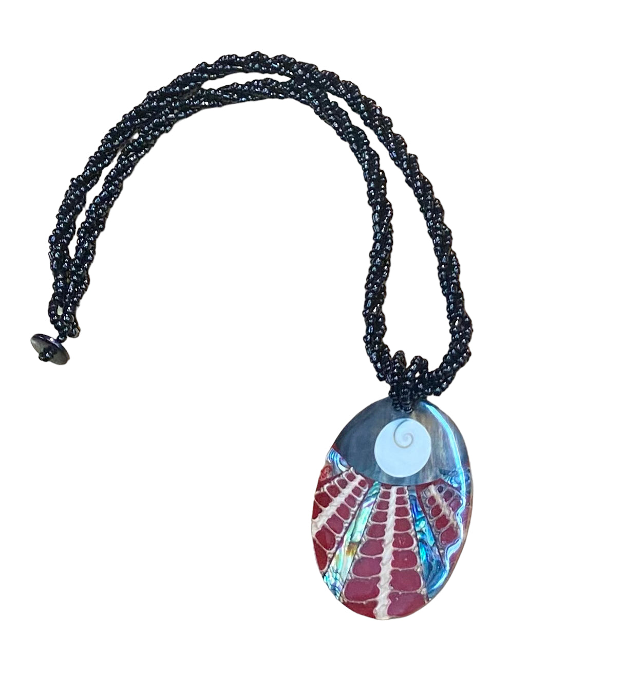 Beads shell necklace black