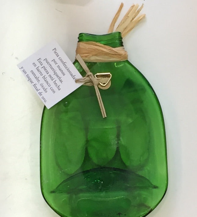 Ceramic three kings on melted bottle