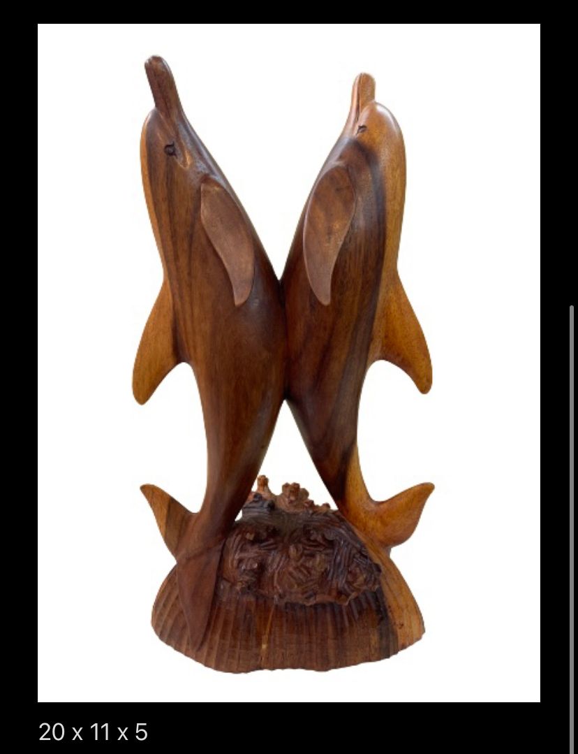 Wooden carved dolphin