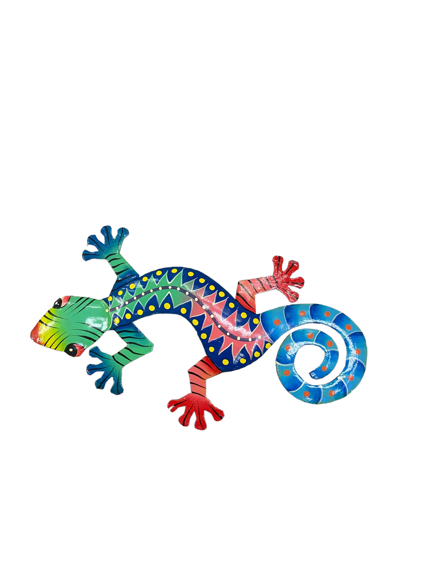 Painted Metal Gecko Wall Hanging