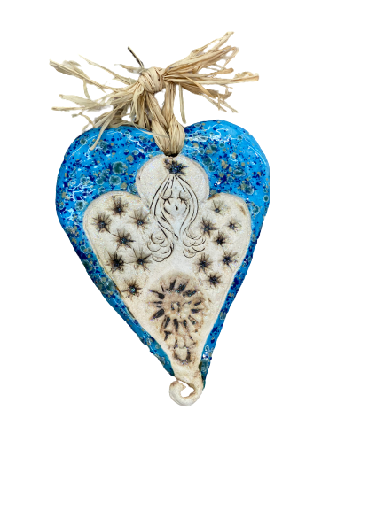 Handmade Ceramic heart Angel
