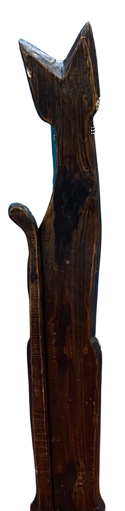 Hand carved wooden cat