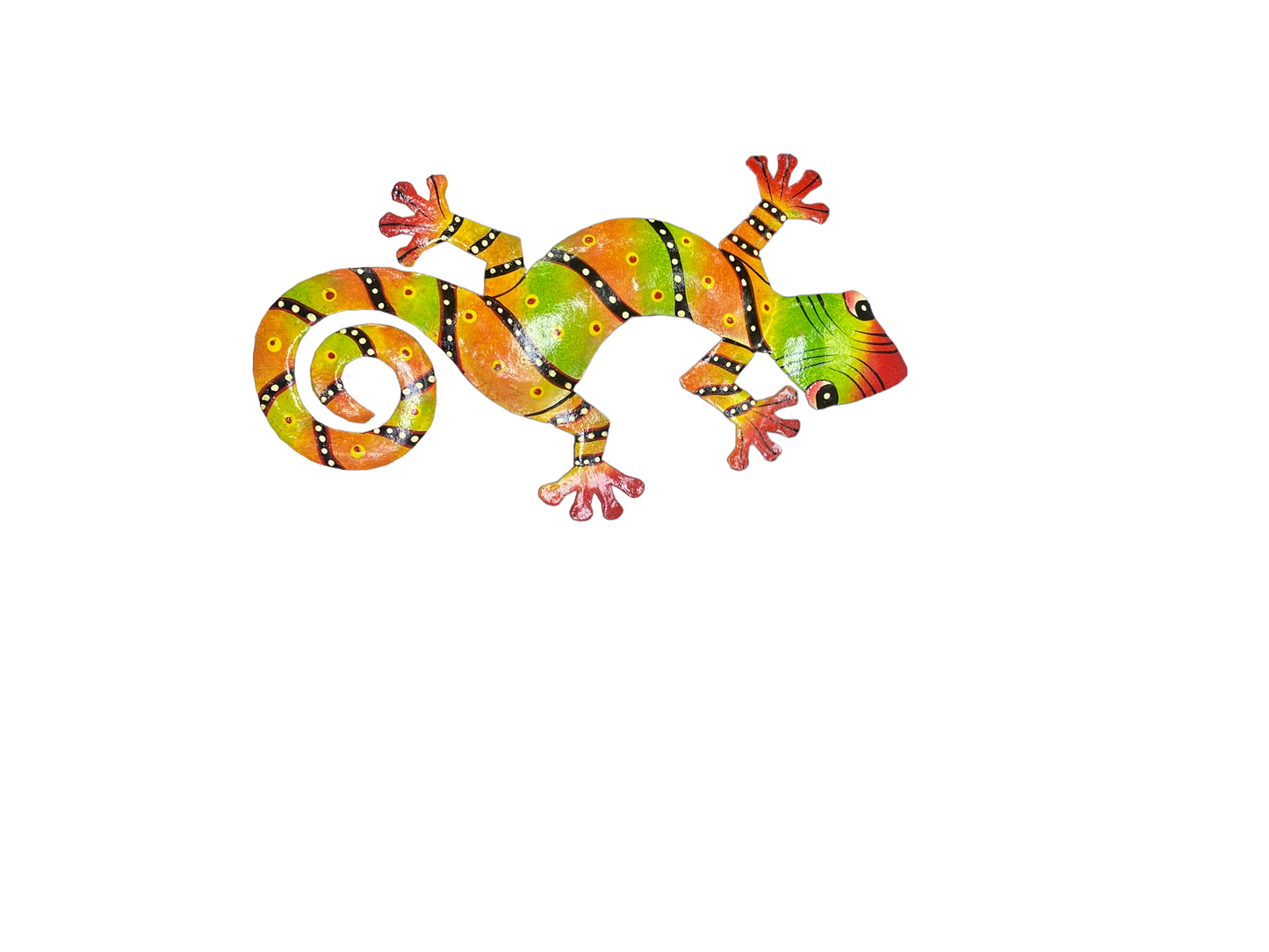 Painted Metal Gecko Wall Hanging