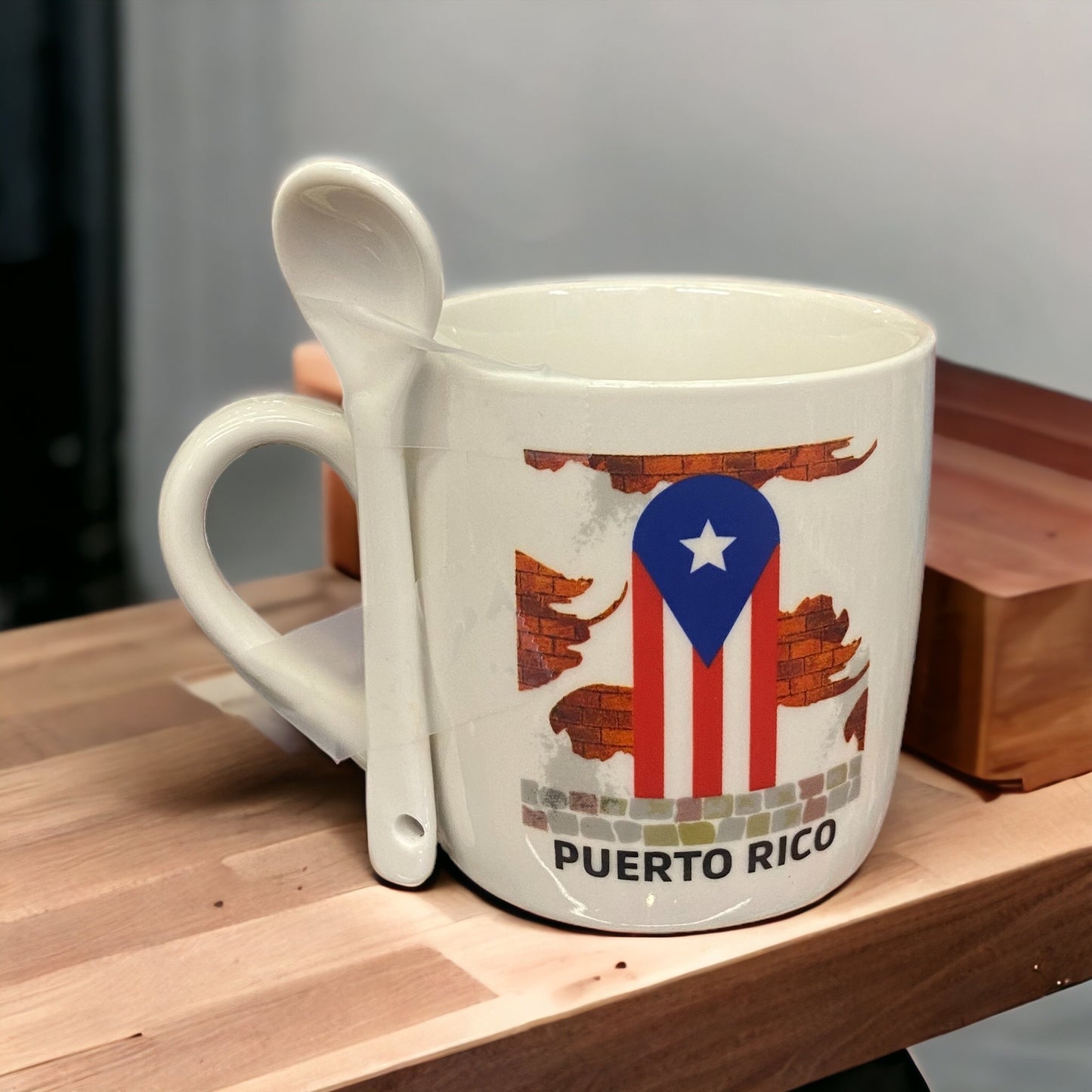 Mug/tasa with spoon Puerto Rico