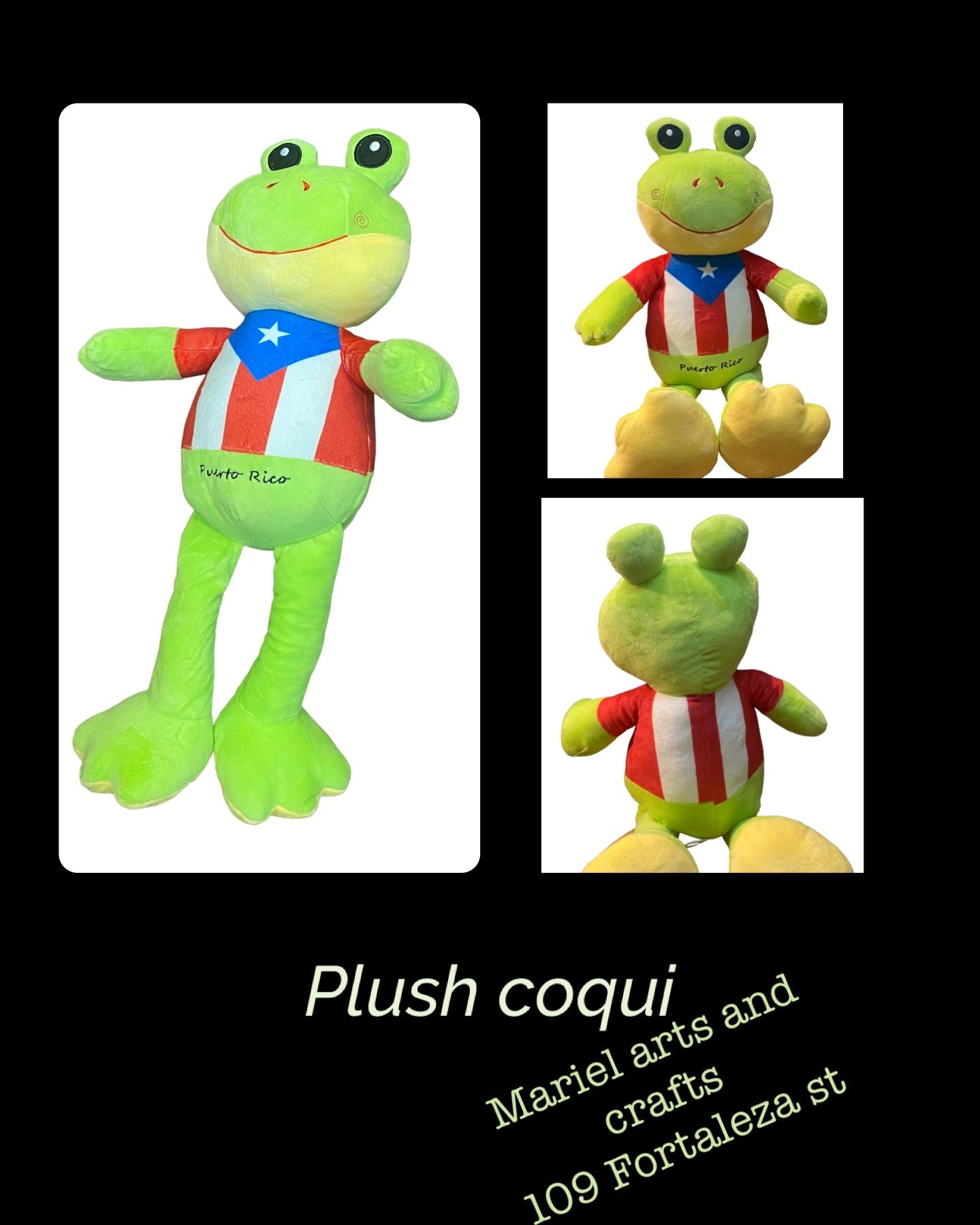 Plush Frog /Coqui /Puerto rico Flag