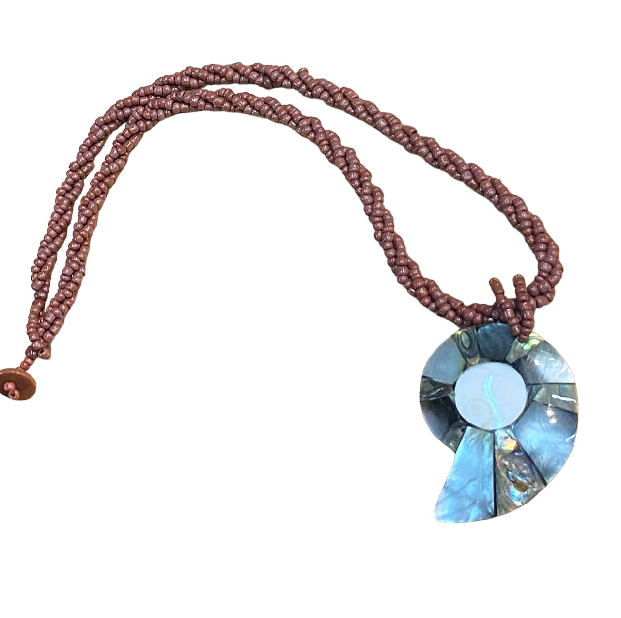 Beads shell necklace brown