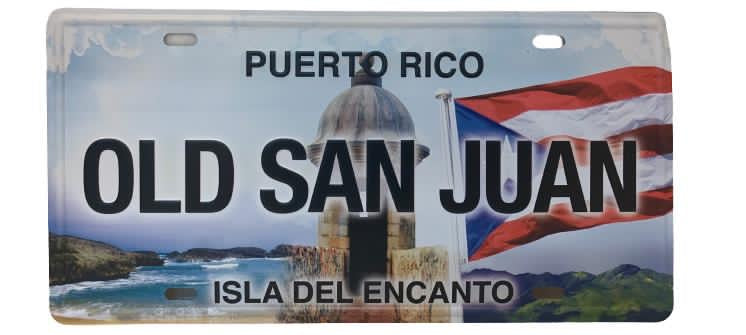Puerto Rico souvenirs license plates