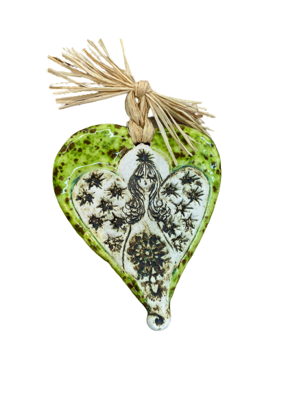 Handmade Ceramic heart Angel