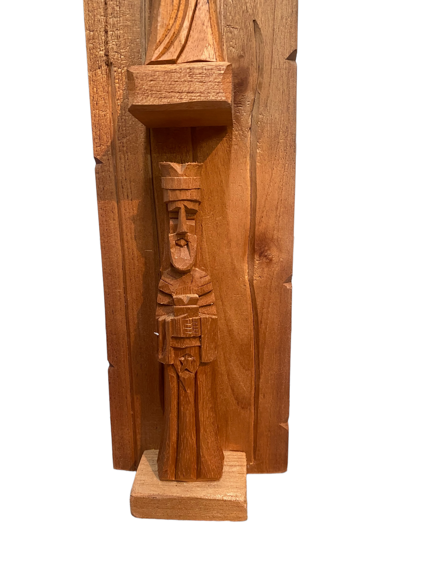 Wooden carved three kings totem