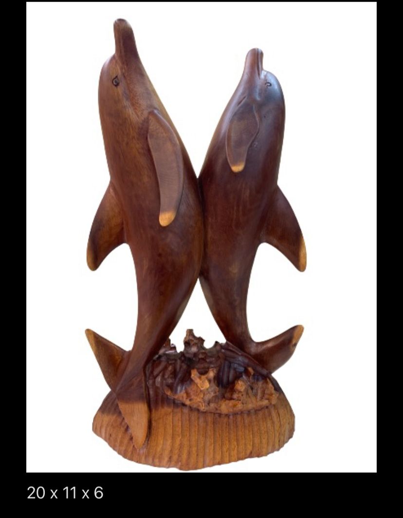 Wooden carved dolphin