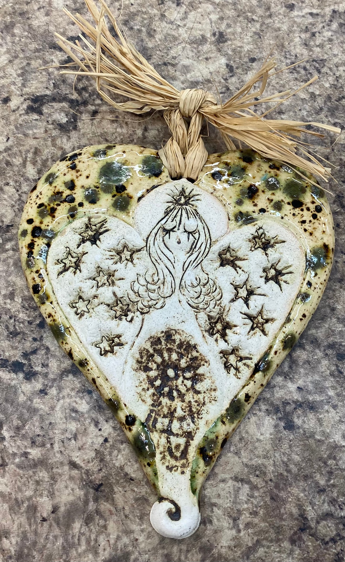 Handmade Ceramic heart Angel
