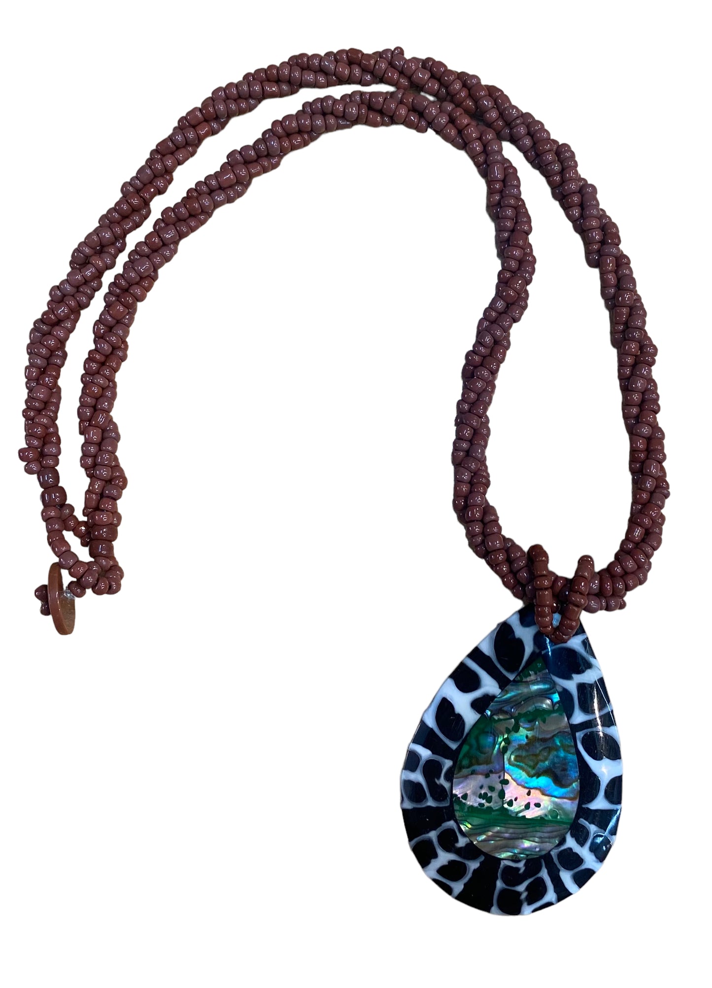 Beads shell necklace brown