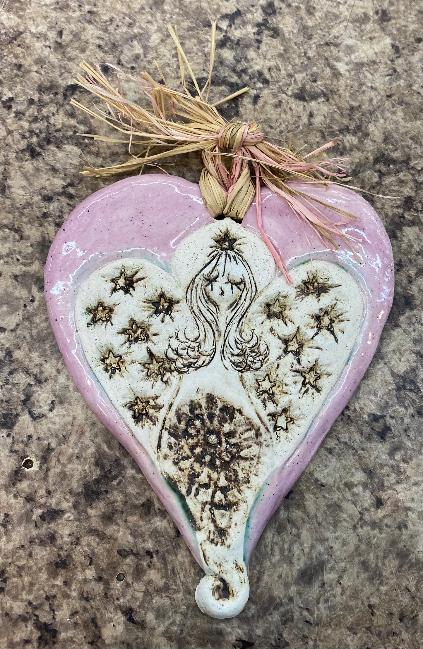 Handmade Ceramic heart Angel