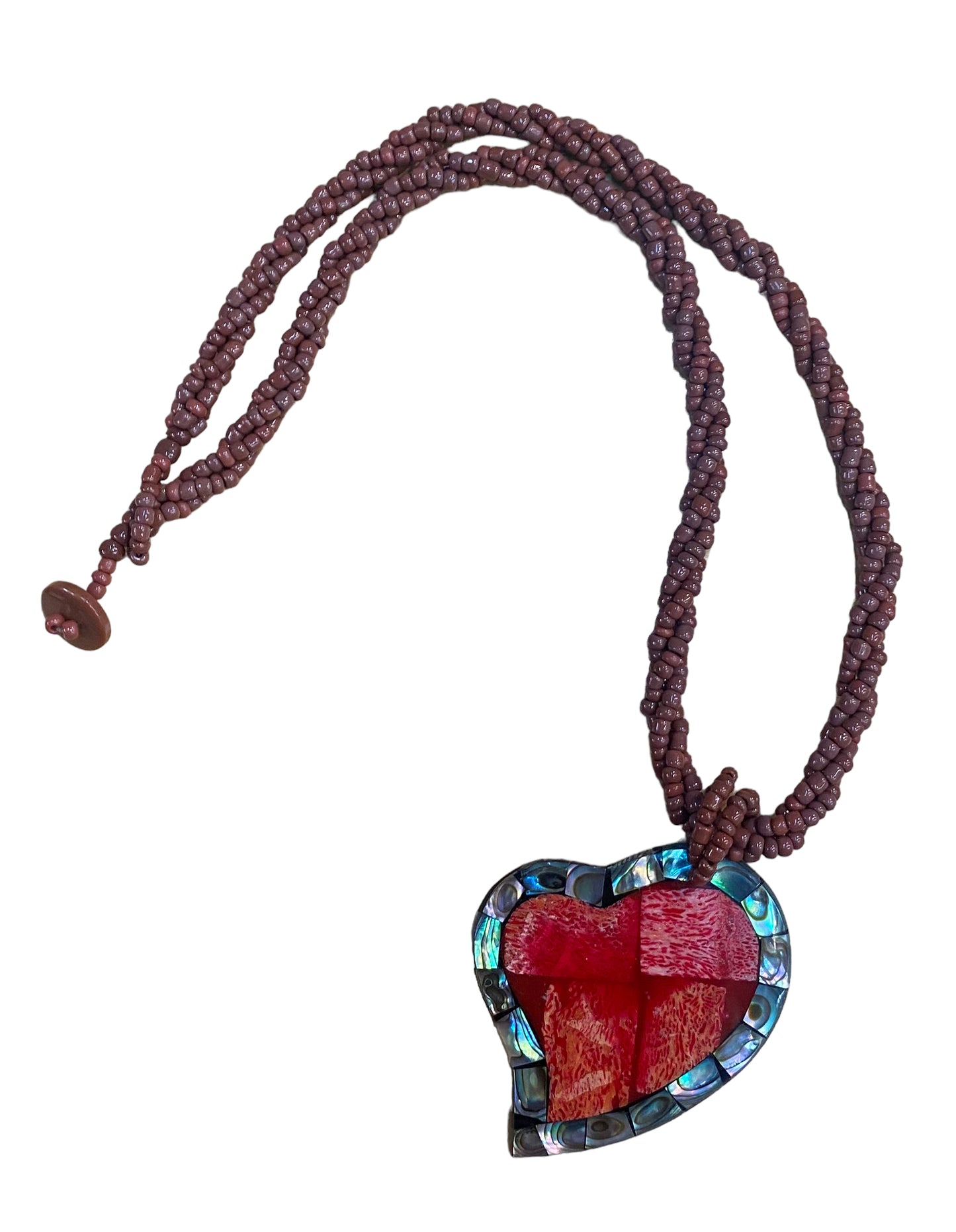 Beads shell necklace brown