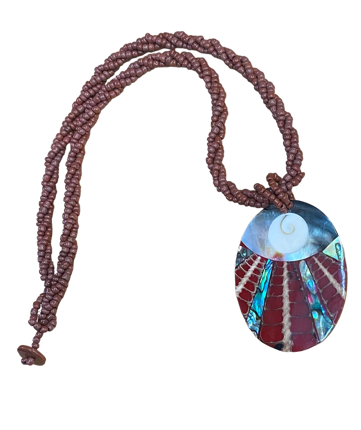 Beads shell necklace brown