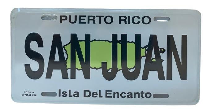 Puerto Rico souvenirs license plates