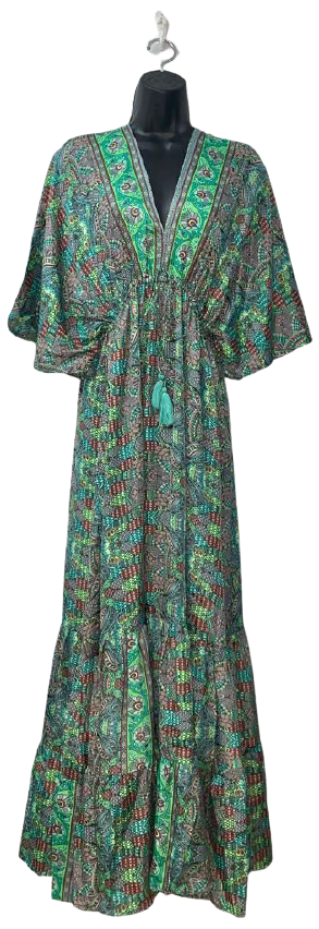 Silk dress with sleeves