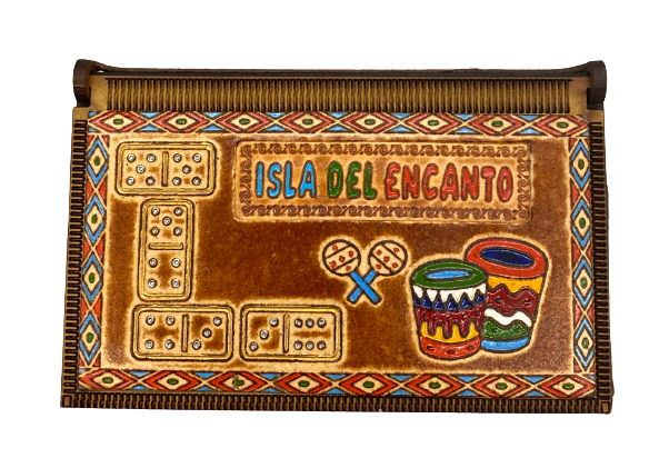 Leather box dominoes
