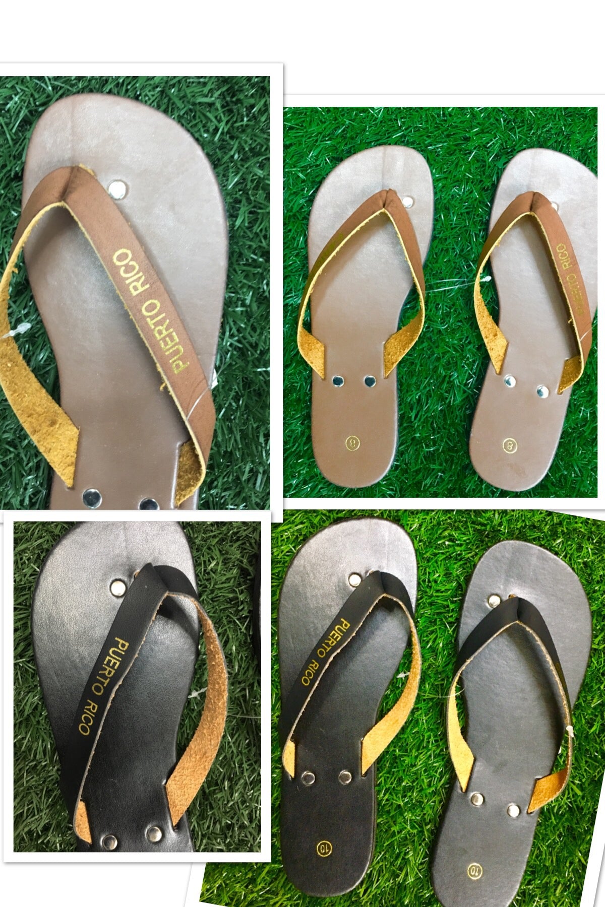 Puerto Rico Leather Sandals – Unisex Flip-Flops