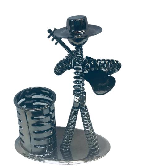 Métal wired screw musician figurine