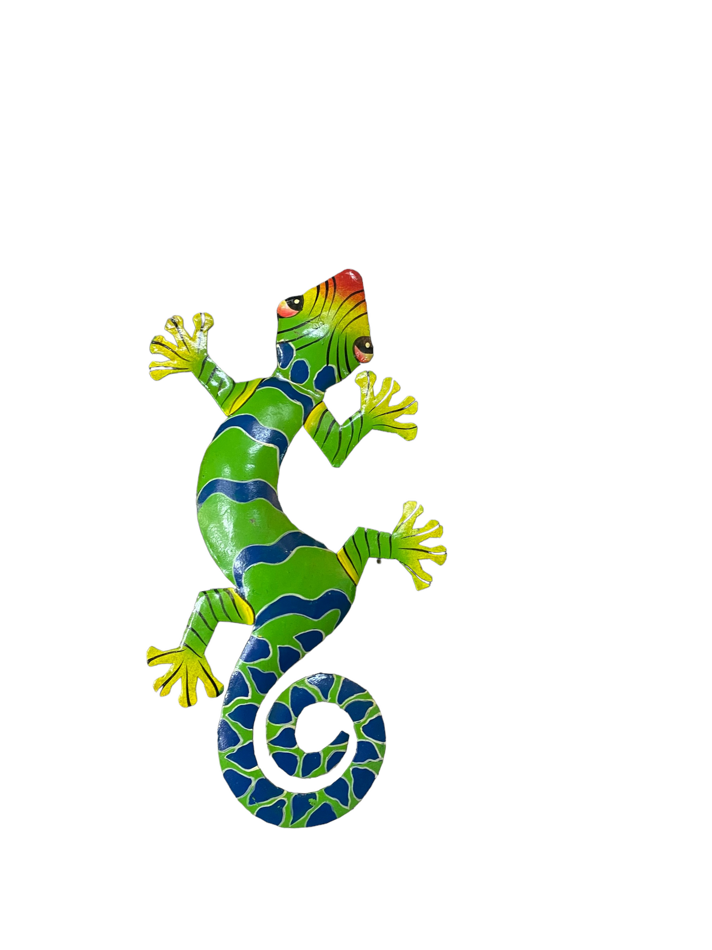 Painted Metal Gecko Wall Hanging