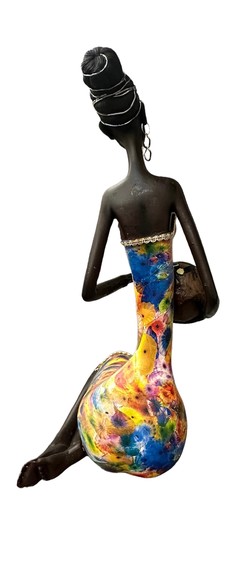 African figurine woman with vase