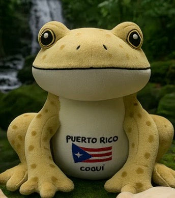 Plush Frog /Puerto rico Flag