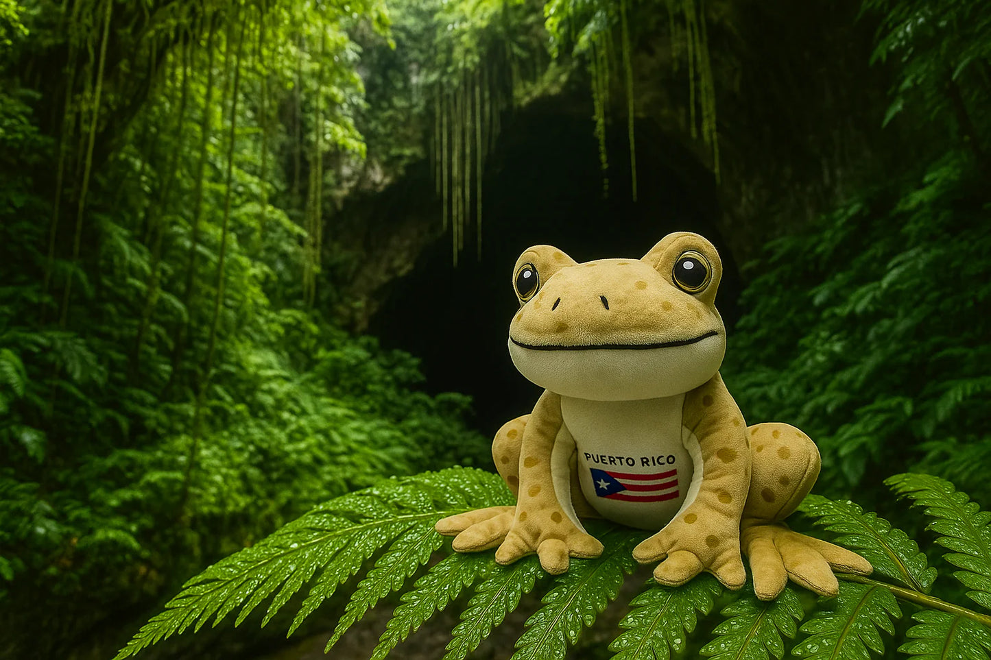 Plush Frog /Puerto rico Flag