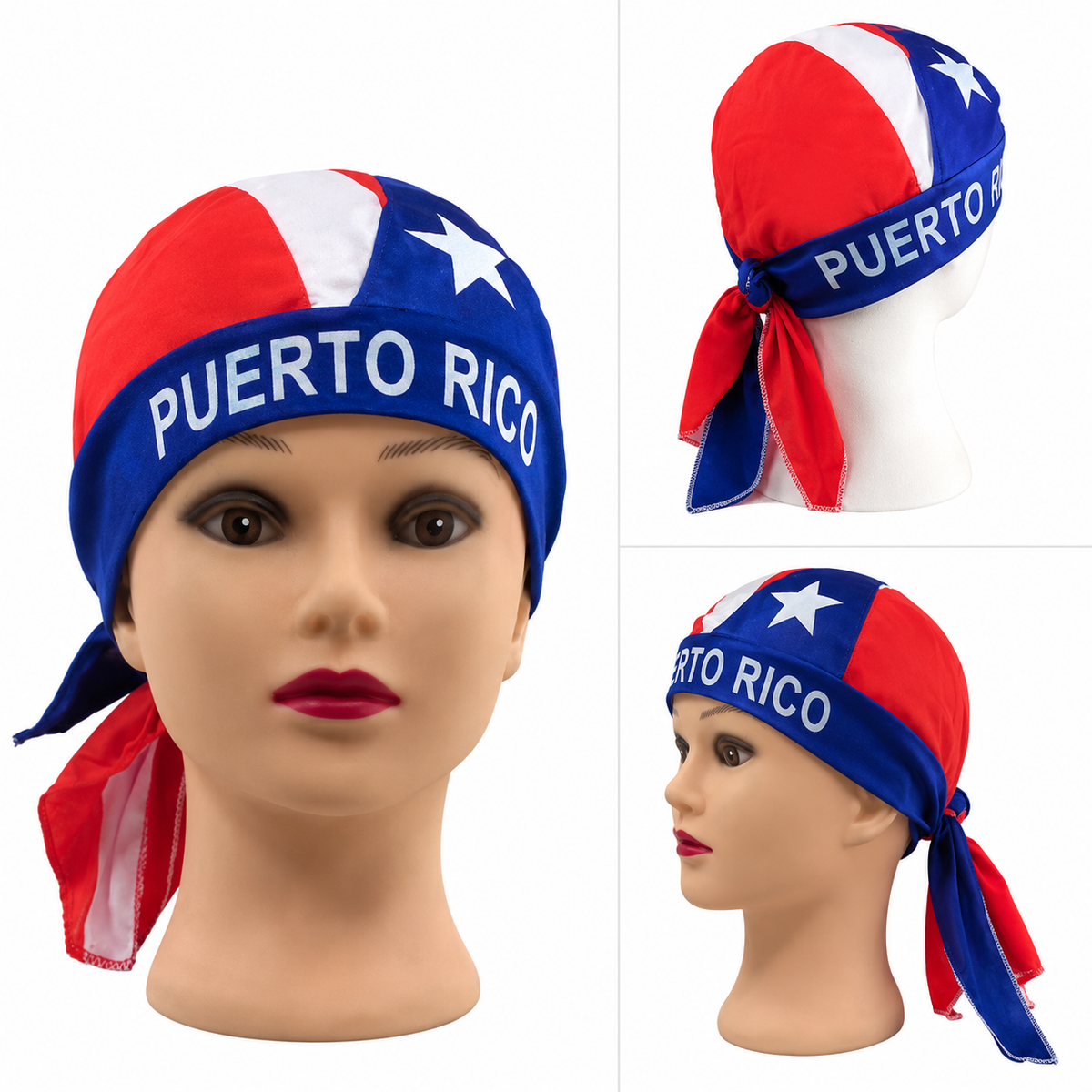 Puerto Rico Flag Durag Bandana/Flydanna Patriotic Headwrap