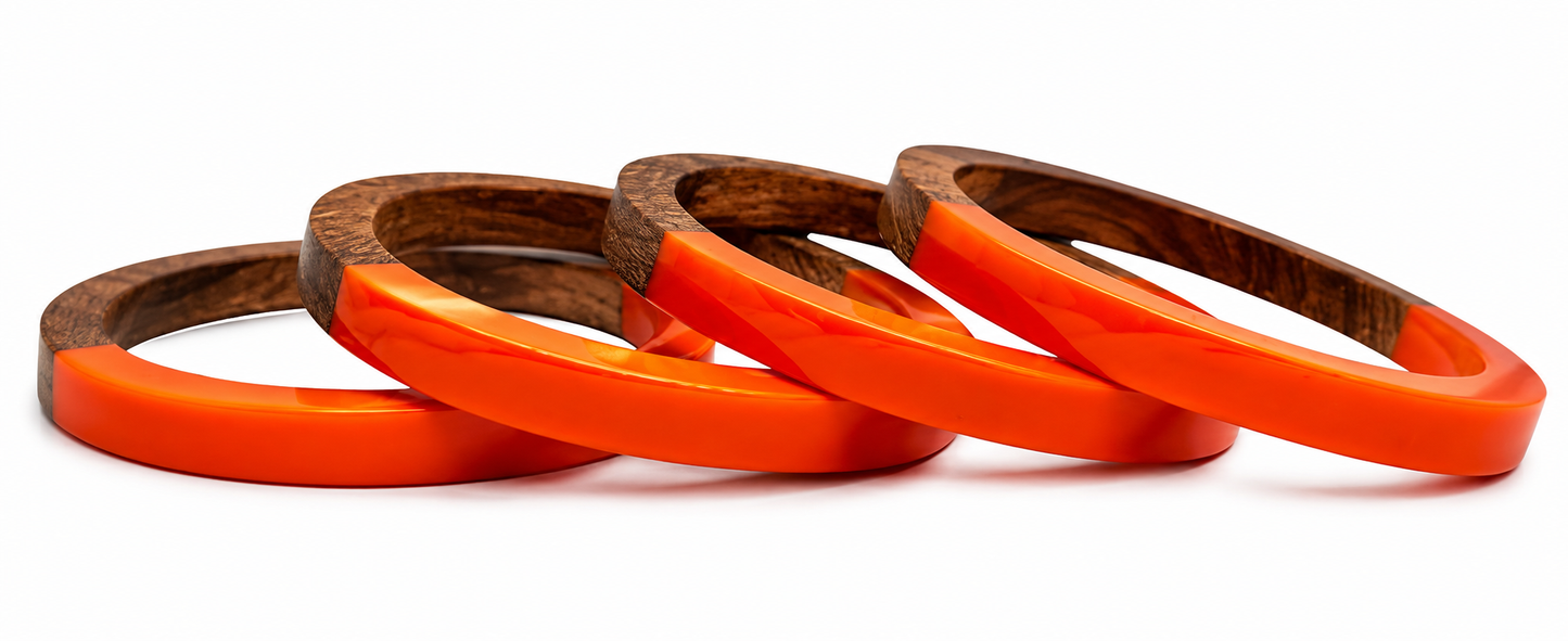 wood and resin bracelet