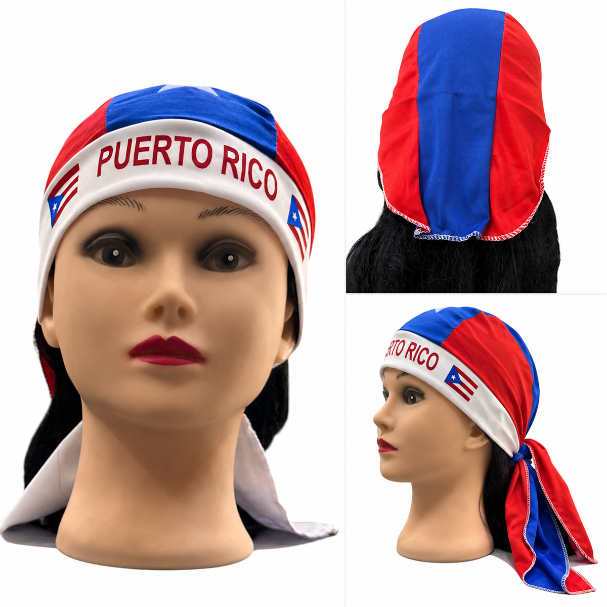 Puerto Rico Flag Durag Bandana/Flydanna Patriotic Headwrap