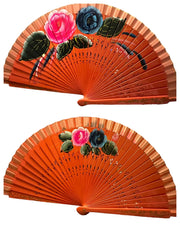 Two Sides hand painted wooden Fan