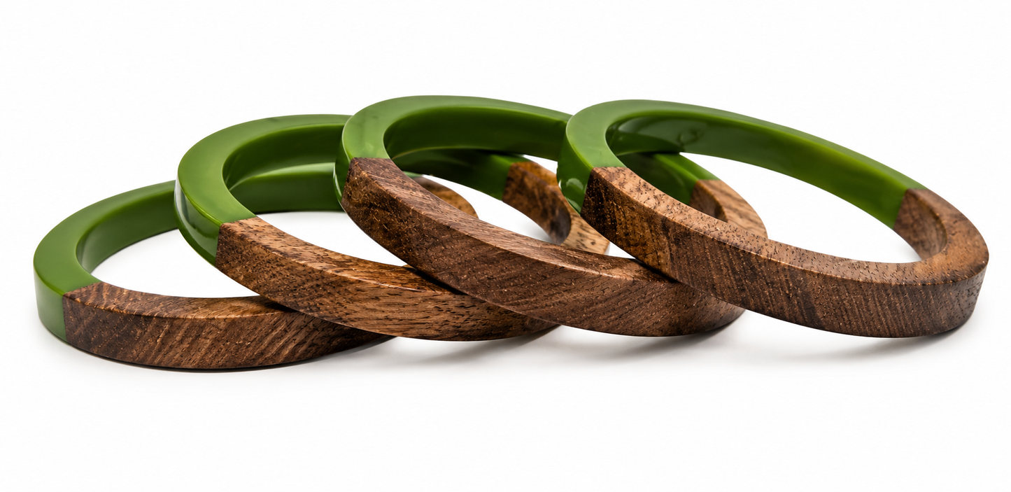 wood and resin bracelet